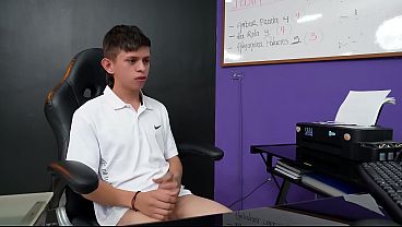 My horny boss catches me masturbating at his workstation – ANDRES PAUL