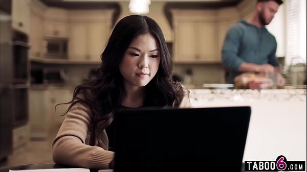 Asian teen Lulu Chu heard MILF Slimthick Vic fuck her roommate Seth