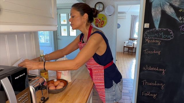 I was going to bake a bread but my horny husband ended up fucking me from behind in the kitchen